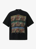 Layered Lip Portrait Collage Graphic T-Shirt with Retro Filmstrip Design