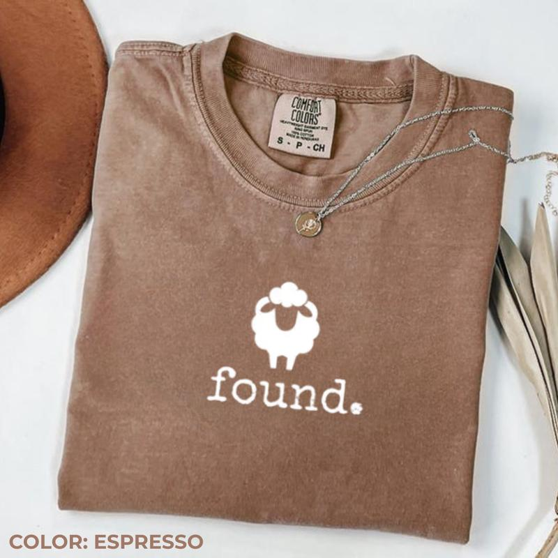 Minimalist Found Sheep Graphic Everyday Casual T-Shirt