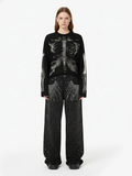 X-Ray Skeleton Rib Cage and Arm Bone Graphic Long Sleeve Crewneck Top