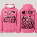 In October We Wear Pink Horror Characters and Ribbon Graphic Hoodie