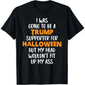 Anti-Trump Halloween Slogan Graphic T-Shirt with Orange and White Lettering