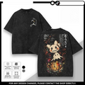 Mimikyu Graphic T-Shirt with Swirling Artwork and Small Chest Detail