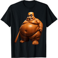 Rotund Cartoon Guardian with Wooden Club Graphic T-Shirt