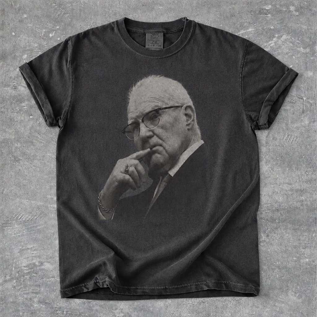 Sigmund Freud Thoughtful Portrait Graphic T-Shirt with Vintage Photo Style