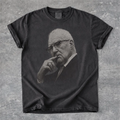 Sigmund Freud Thoughtful Portrait Graphic T-Shirt with Vintage Photo Style