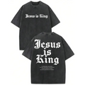 Jesus Is King Gothic Lettering Graphic T-Shirt