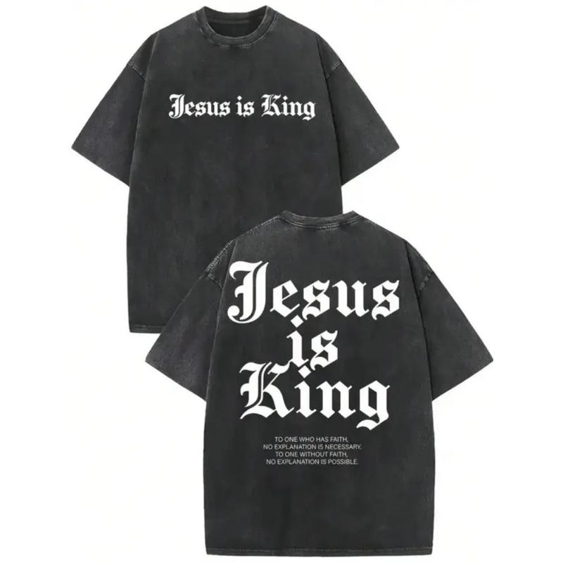 Jesus Is King Gothic Lettering Graphic T-Shirt