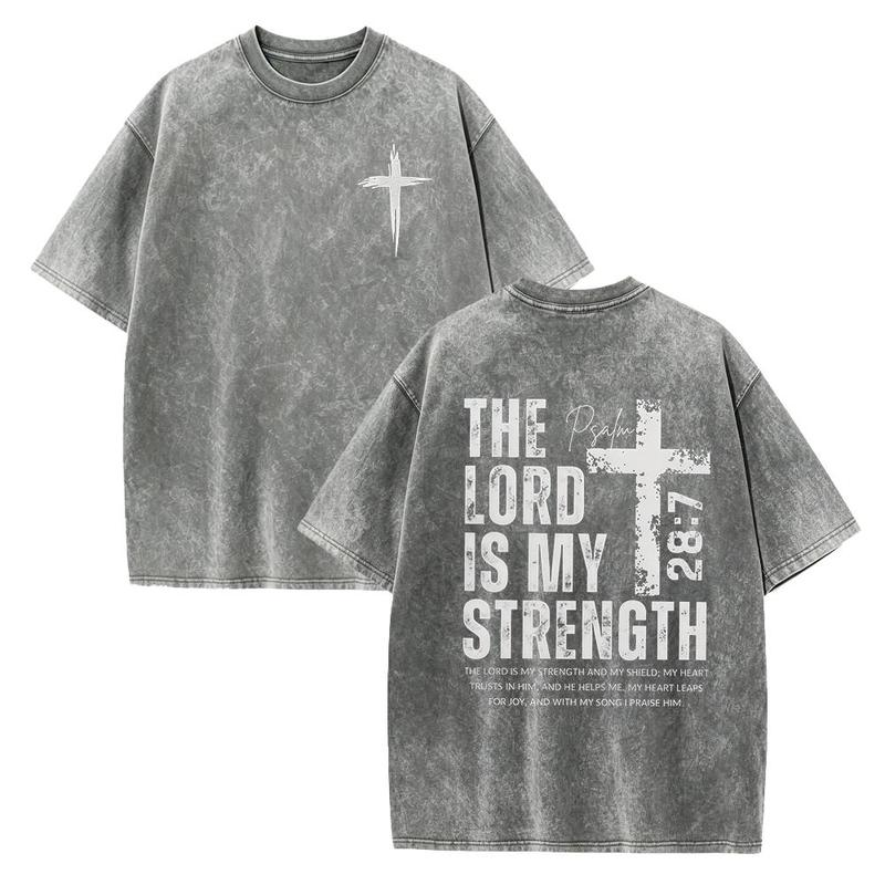 Psalm 28:7 The Lord Is My Strength Cross Graphic T-Shirt