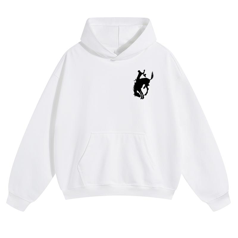 Vintage Western Bucking Horse Whisky Graphic Pullover Hoodie