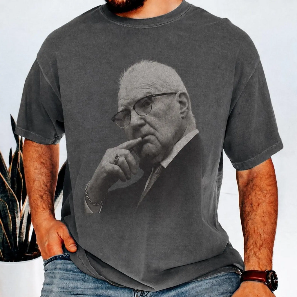 Sigmund Freud Thoughtful Portrait Graphic T-Shirt with Vintage Photo Style