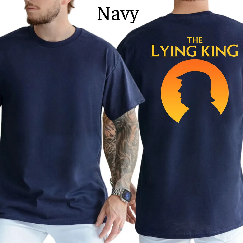 The Lying King Silhouette Graphic T-Shirt with Sunset Circle Back Design