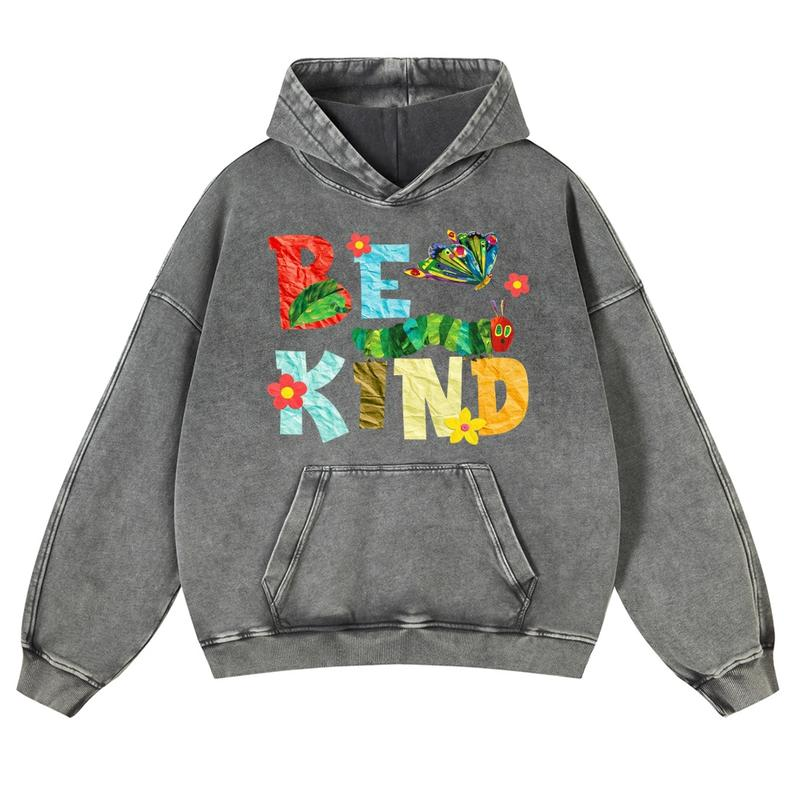 Be Kind Caterpillar and Butterfly Garden Graphic Hoodie and Tee