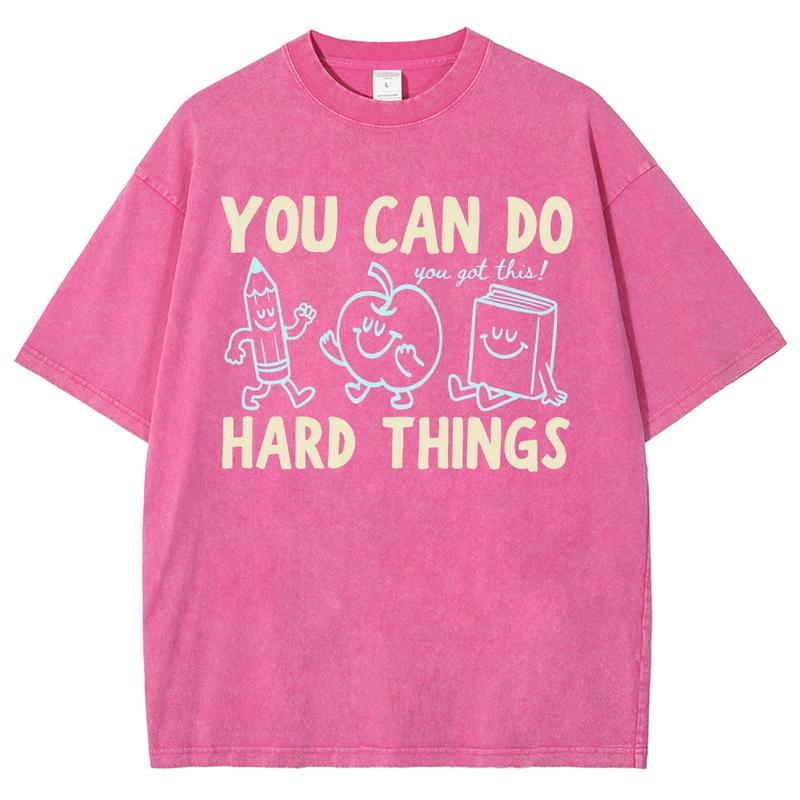You Can Do Hard Things Motivational Character Graphic Tee