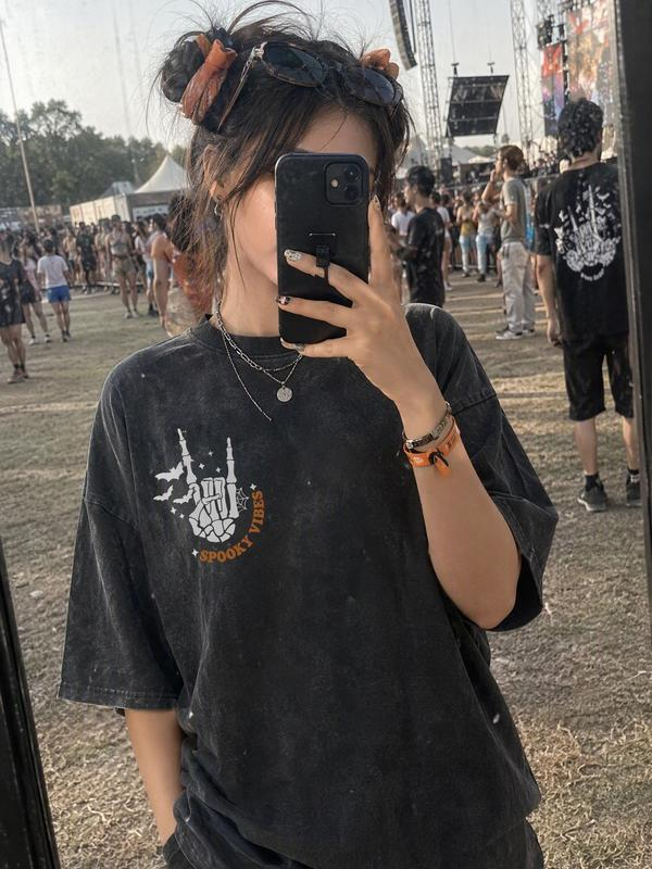 Thick Thighs and Spooky Vibes Halloween Graphic Tee