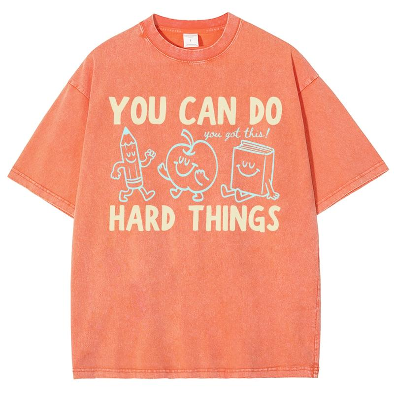 You Can Do Hard Things Motivational Character Graphic Tee