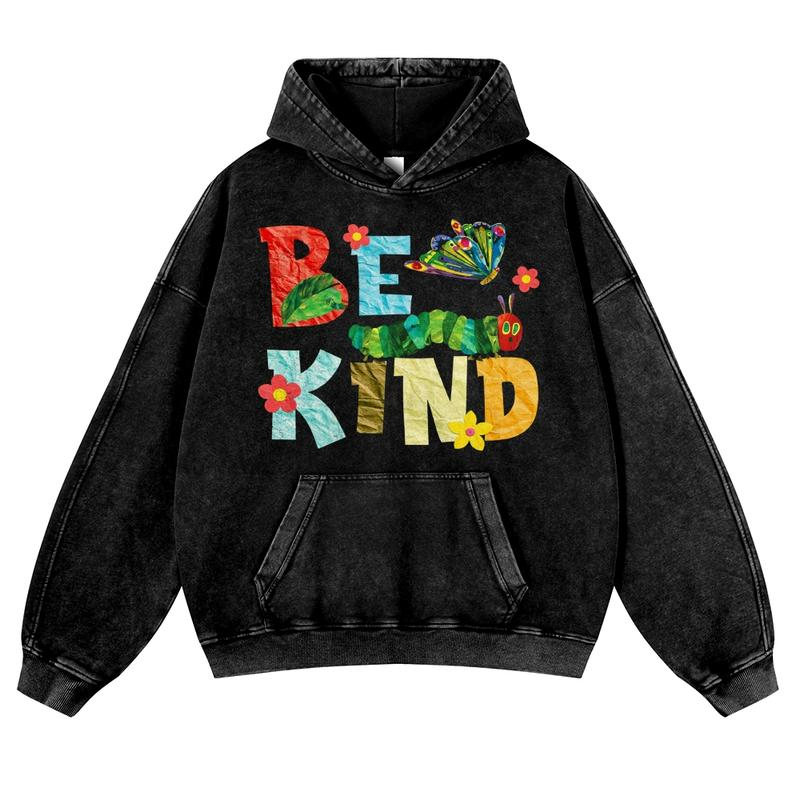 Be Kind Caterpillar and Butterfly Garden Graphic Hoodie and Tee