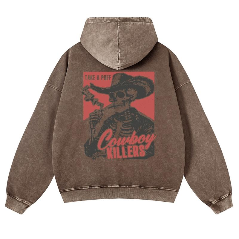 Cowboy Killers Skeleton Western Graphic Pullover Hoodie