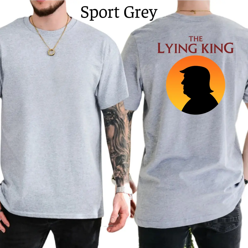 The Lying King Silhouette Graphic T-Shirt with Sunset Circle Back Design