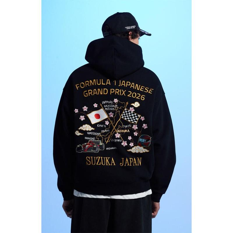 Japanese Grand Prix Suzuka Racing Map Graphic Hoodie
