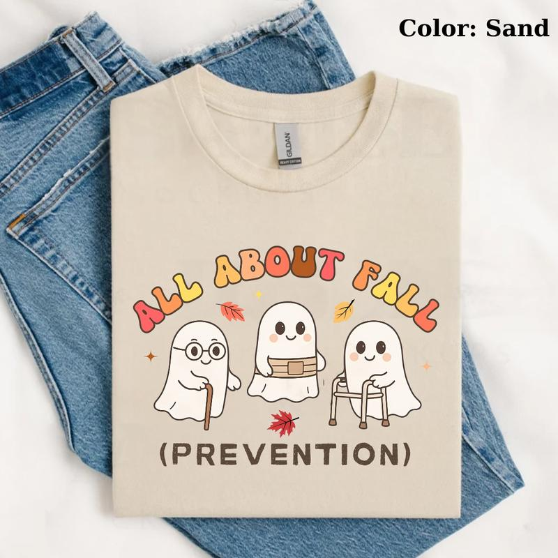 All About Fall Prevention Cute Ghosts Autumn Graphic Sweatshirt