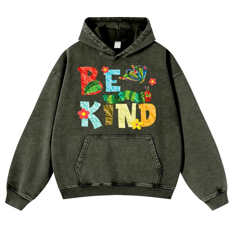 Be Kind Caterpillar and Butterfly Garden Graphic Hoodie and Tee