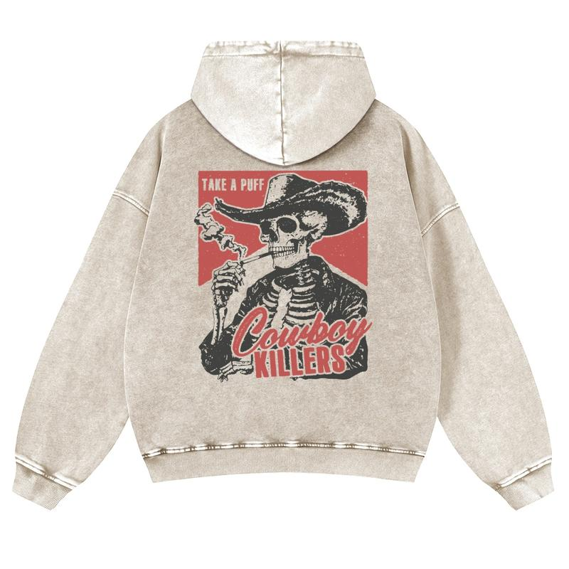 Cowboy Killers Skeleton Western Graphic Pullover Hoodie
