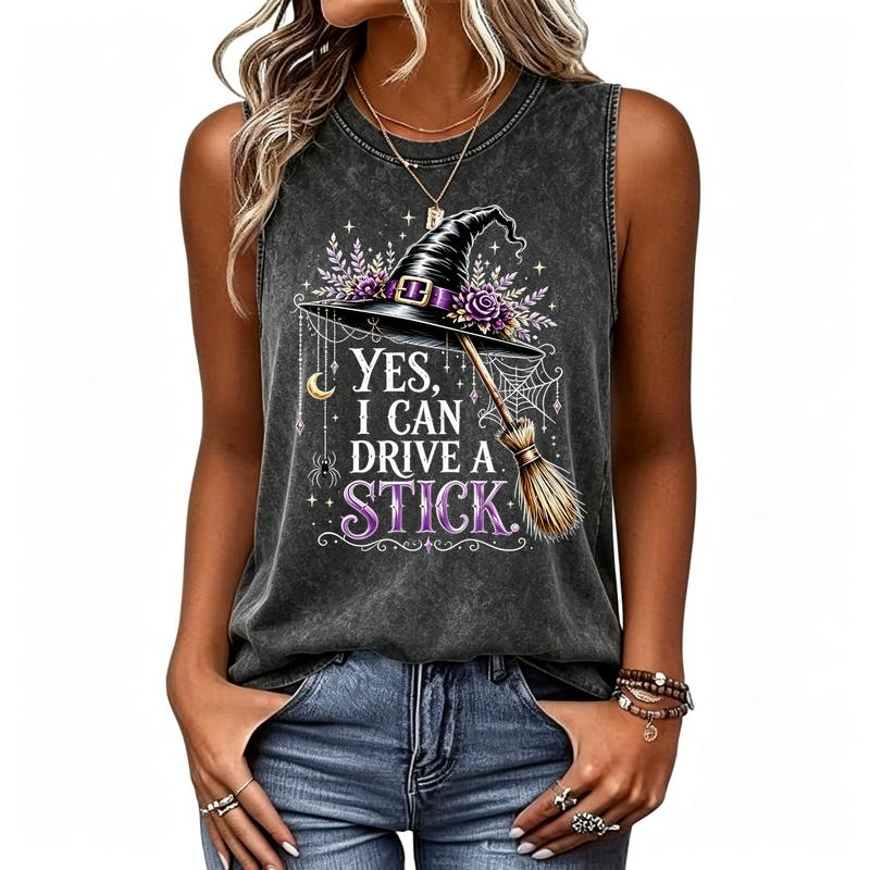 Yes, I Can Drive a Stick Witch Hat Graphic Top