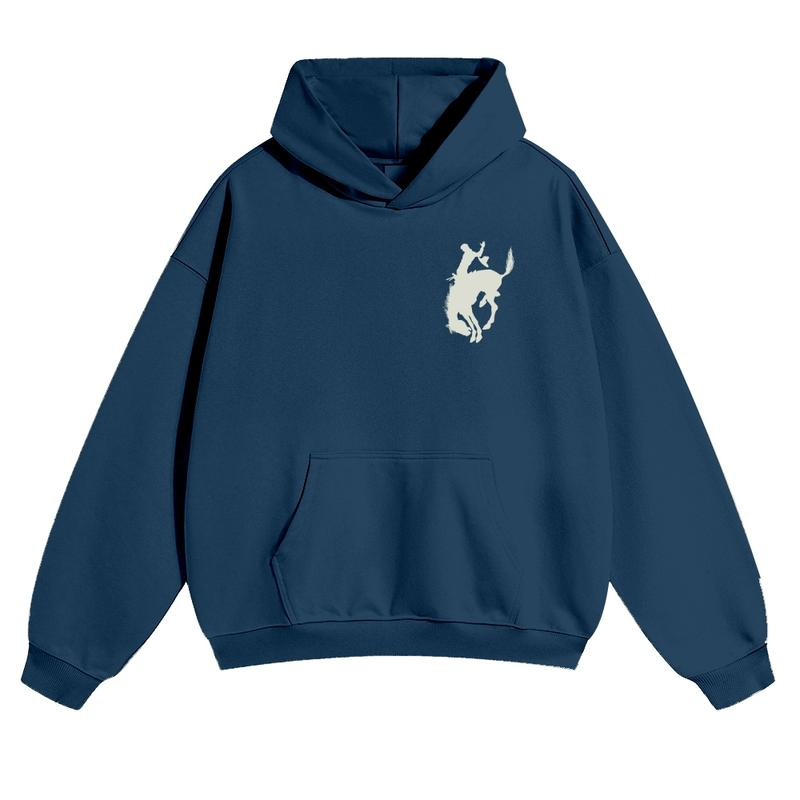 Vintage Western Bucking Horse Whisky Graphic Pullover Hoodie