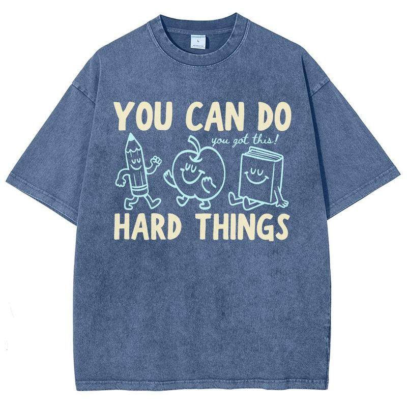 You Can Do Hard Things Motivational Character Graphic Tee