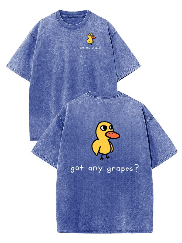 Got Any Grapes Cartoon Duck Graphic Tee with Front and Back Artwork