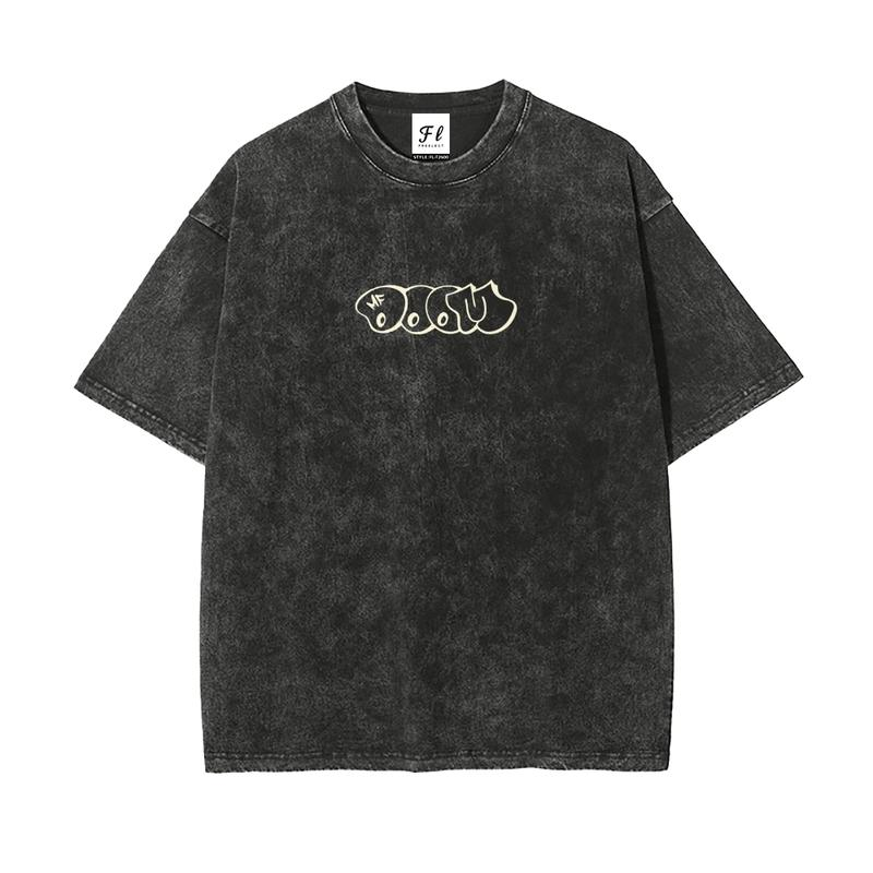 Graffiti Character Collage Washed Tee with Front and Back Artwork
