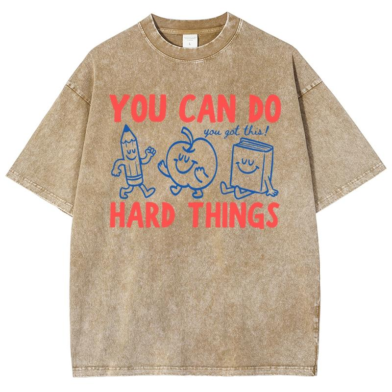 You Can Do Hard Things Motivational Character Graphic Tee