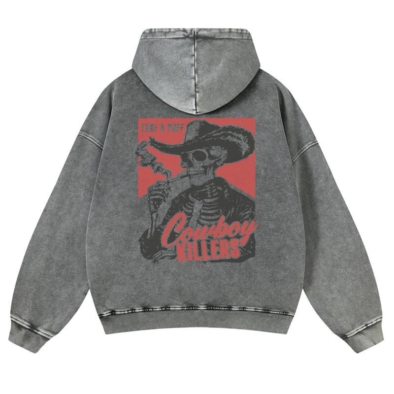 Cowboy Killers Skeleton Western Graphic Pullover Hoodie