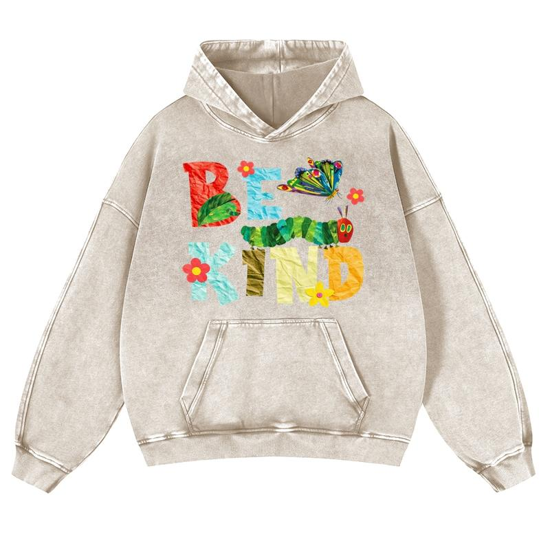 Be Kind Caterpillar and Butterfly Garden Graphic Hoodie and Tee