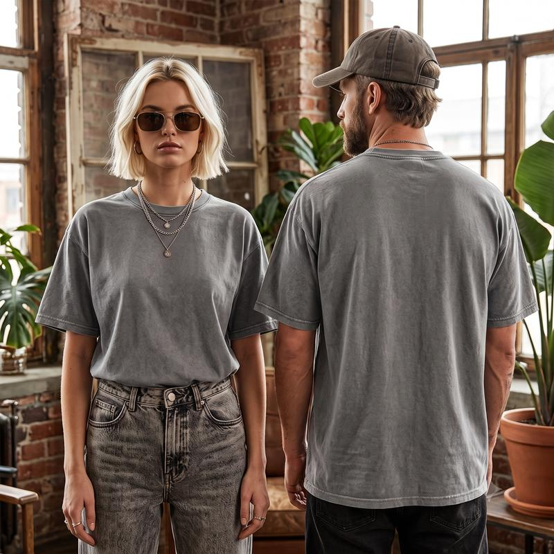 Hell Star Chrome Graphic Washed Tee with Flame and Star Artwork