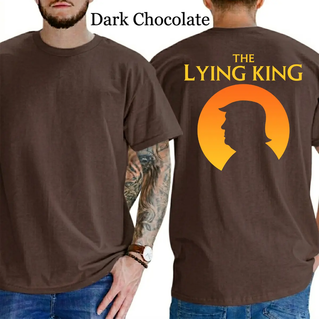 The Lying King Silhouette Graphic T-Shirt with Sunset Circle Back Design