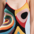 Handmade Colorblock Swirl Knit Dress