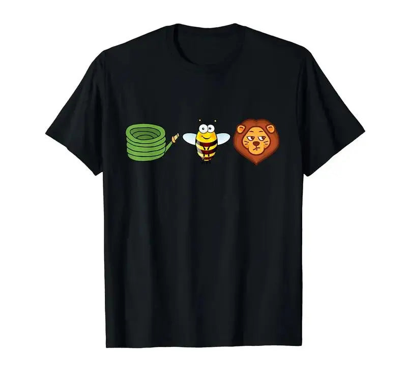 Hose Bee Lion Mens T Shirts Cotton Short Sleeve T-Shirt Crew Neck Tees Casual Shirt