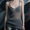 Handmade Gray Sheer Knit Cami Top