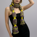Hand-Knit Accessory Collection ｜Color-Block Chunky Sausage Scarf
