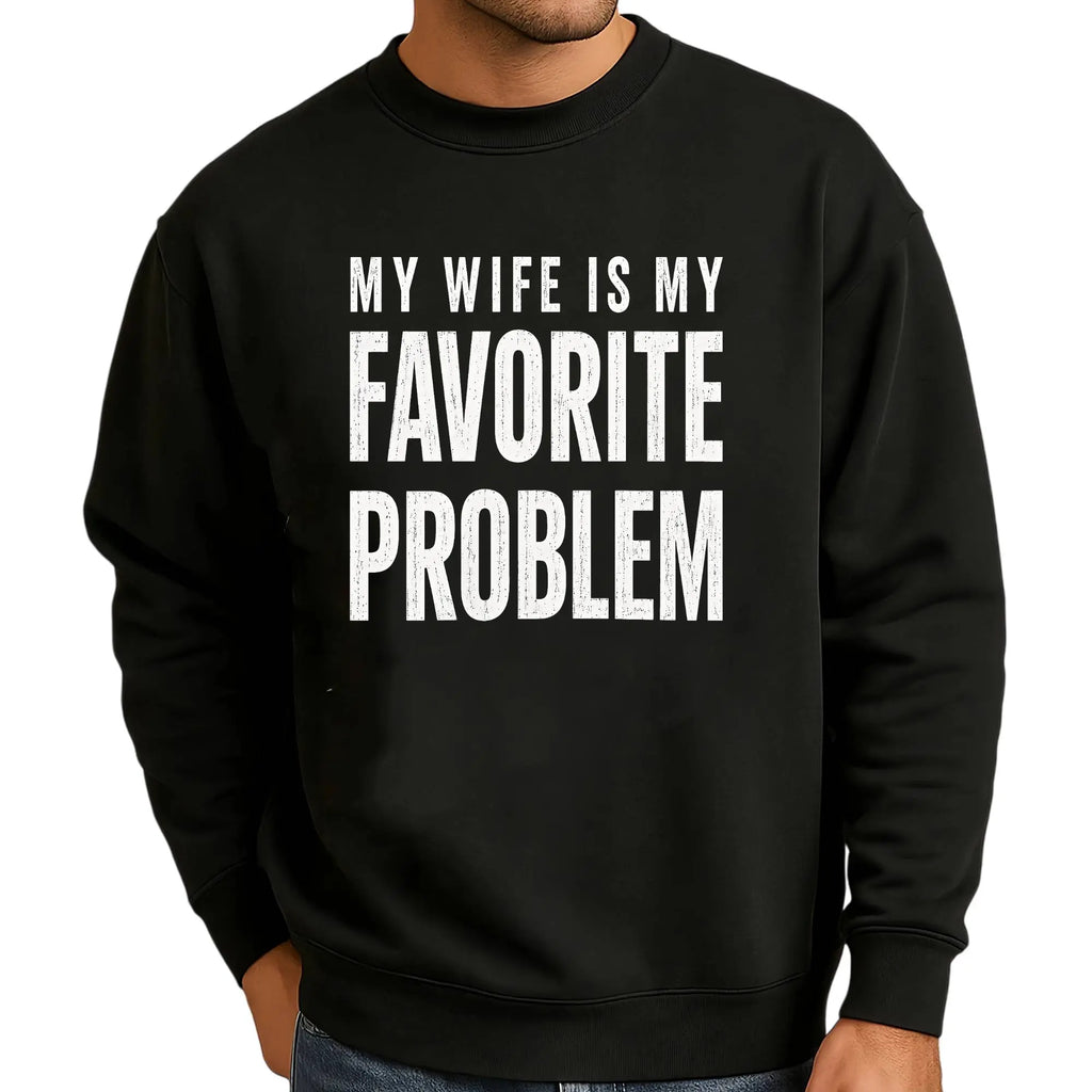 Men's Classic Shortsleeve T-Shirt, Funny 'My Wife Is My Favorite Problem' Graphic Print