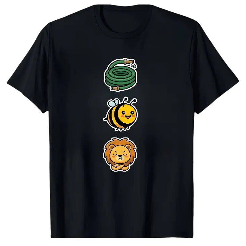 Hose Bee Lion Mens T Shirts Cotton Short Sleeve T-Shirt Crew Neck Tees Casual Shirt