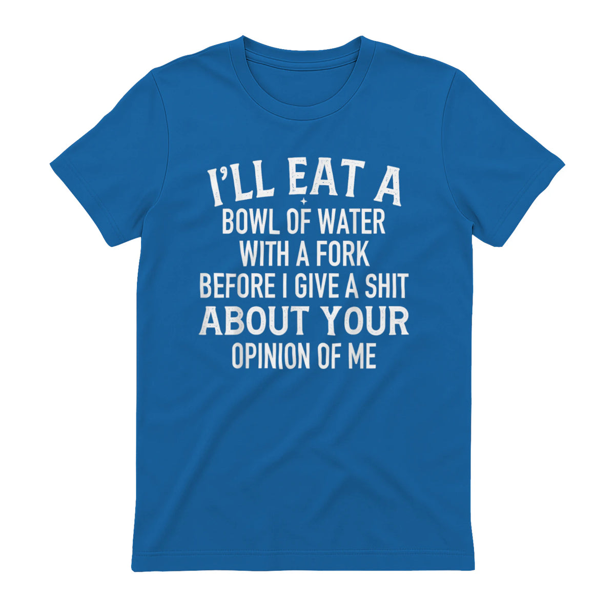 I'LL EAT A BOWL OF WATER WITH A FORK BEFORE I GIVE A SHIT ABOUT YOUR OPINION OF ME - Royal