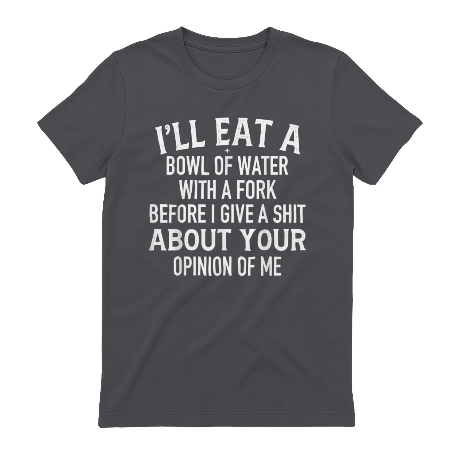 I'LL EAT A BOWL OF WATER WITH A FORK BEFORE I GIVE A SHIT ABOUT YOUR OPINION OF ME - Charcoal