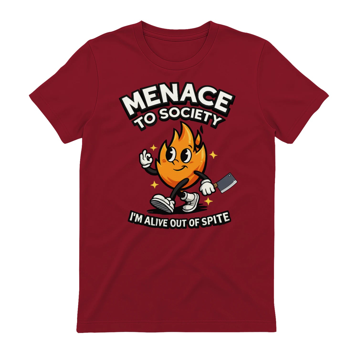 MENAGE TO SOCIETY I'M ALIVE OUT OF SPITE - Antique Cherry Red