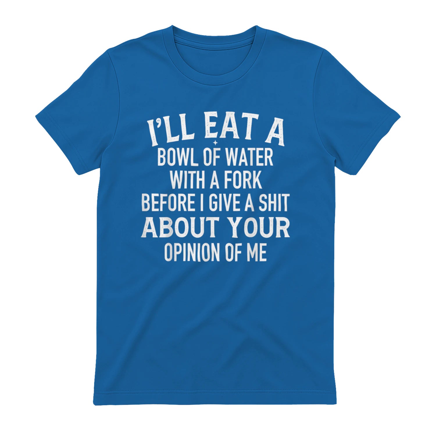 I'LL EAT A BOWL OF WATER WITH A FORK BEFORE I GIVE A SHIT ABOUT YOUR OPINION OF ME - Royal